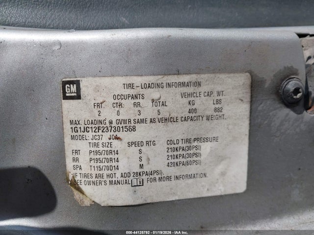 2003 CHEVROLET CAVALIER 1G1JC12F237301568 Photo 8