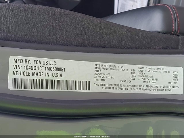 Dodge Durango R/t Rwd 2021 1C4SDHCT1MC608051 Image 9