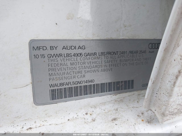 2016 AUDI A4 WAUBFAFL5GN014940 Photo 8