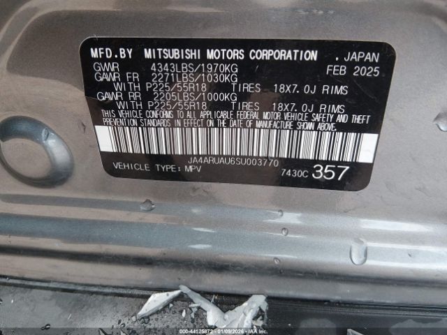 2025 MITSUBISHI OUTLANDER SPORT JA4ARUAU6SU003770 Photo 8