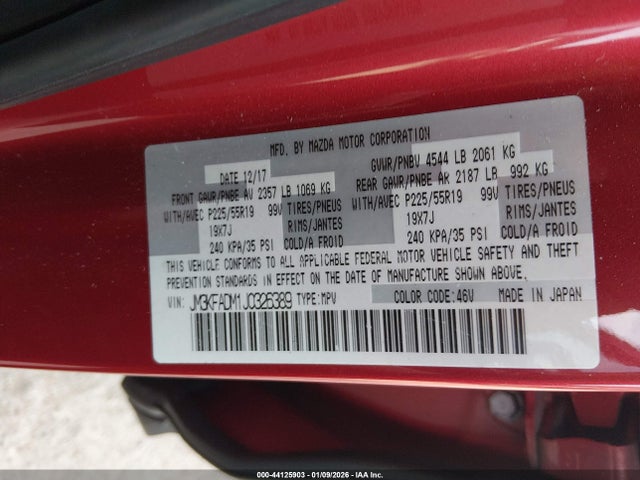 Aukcja sprzedaży 2018 Mazda Cx-5 Grand Touring, vin: JM3KFADM1J0326389, numer aukcji: 44125903