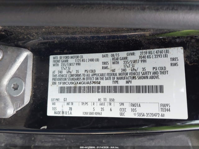 2016 FORD ESCAPE 1FMCU9GX4GUA57552 Photo 8