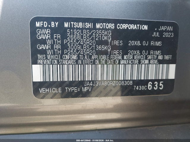 2024 MITSUBISHI OUTLANDER JA4J3VA80RZ008308 Photo 8