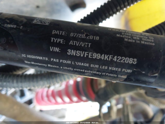 3NSVFE994KF422083 Polaris Rzr Xp 4 1000 Eps