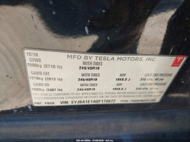 5YJSA1E14GF176672 Tesla Model S 60/70/75/85