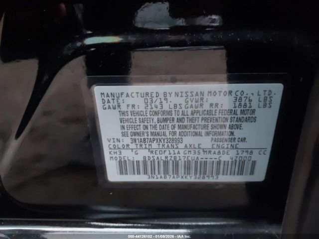 2019 NISSAN SENTRA 3N1AB7APXKY328993 Photo 8