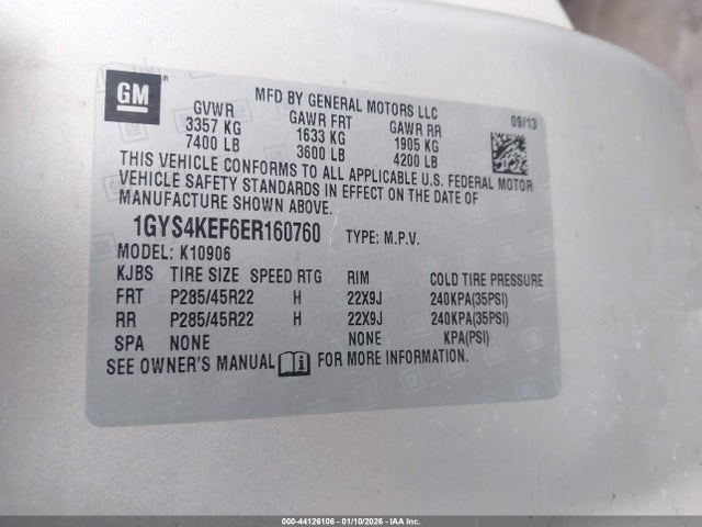 2014 CADILLAC ESCALADE ESV 1GYS4KEF6ER160760 Photo 8