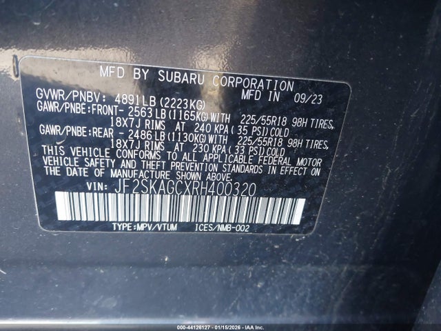 2024 SUBARU FORESTER JF2SKAGCXRH400320 Photo 8
