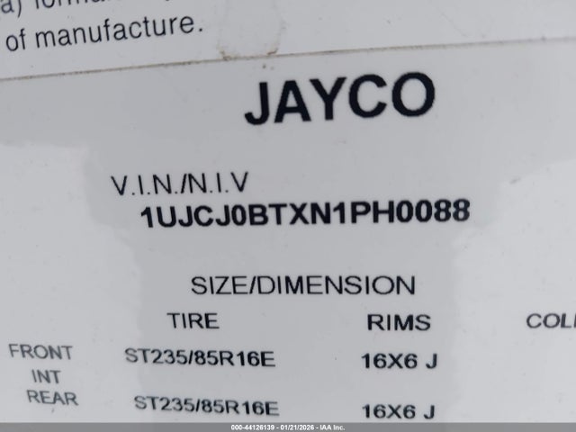 Jayco Other 2022 1UJCJ0BTXN1PH0088 Image 9