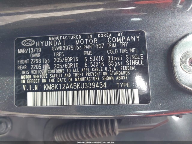 KM8K12AA5KU339434 Hyundai Kona Se