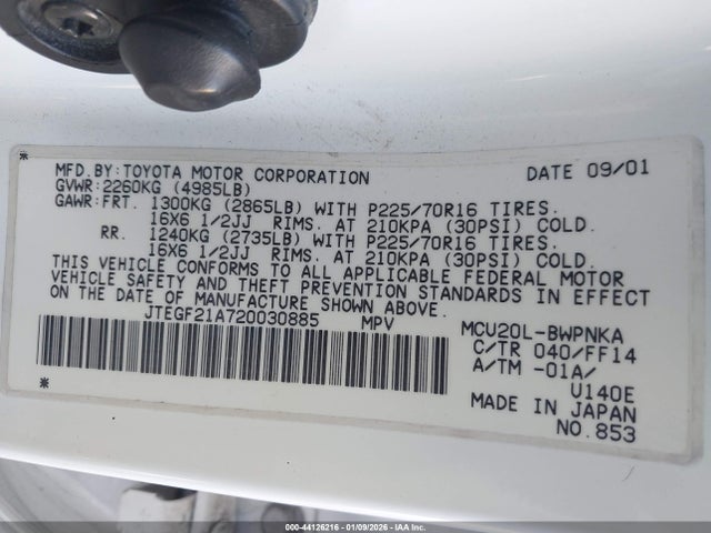 2002 TOYOTA HIGHLANDER JTEGF21A720030885 Photo 8