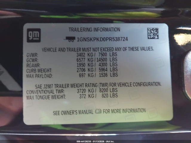 1GNSKPKD0PR538724 Chevrolet Tahoe 4wd Z71