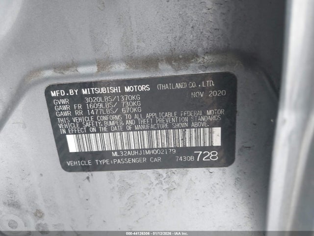 2021 MITSUBISHI MIRAGE ML32AUHJ1MH002179 Photo 8