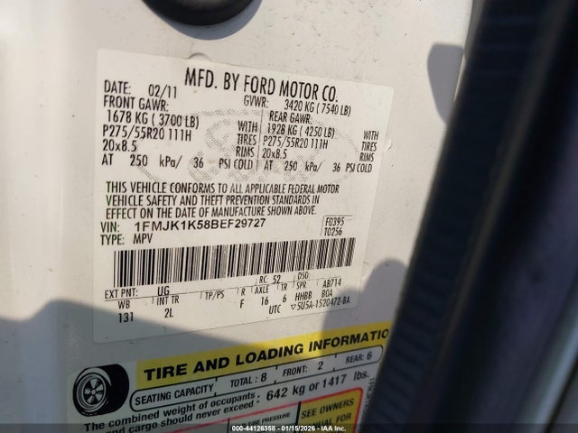 2011 FORD EXPEDITION EL 1FMJK1K58BEF29727 Photo 8