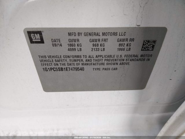 2014 CHEVROLET CRUZE 1G1PC5SB1E7479540 Photo 8