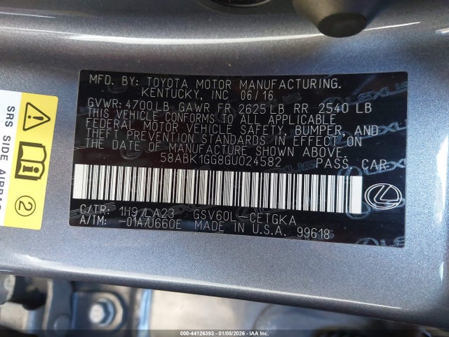 58ABK1GG8GU024582 Lexus ES 350