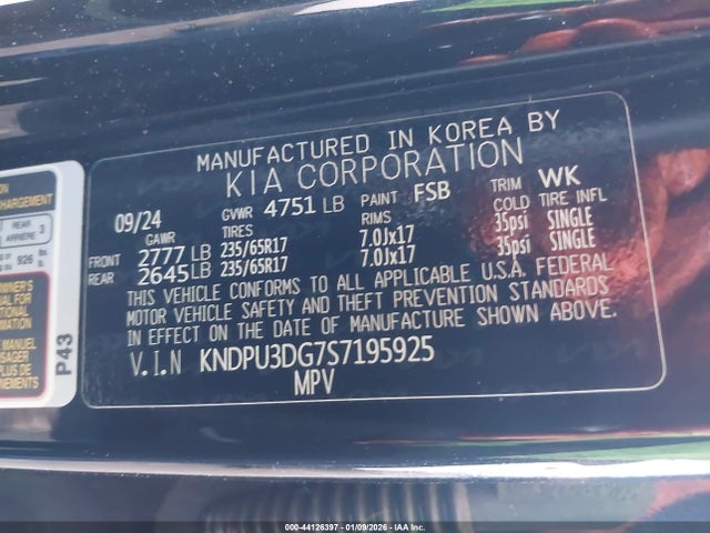 KNDPU3DG7S7195925 KIA Sportage Hybrid Lx