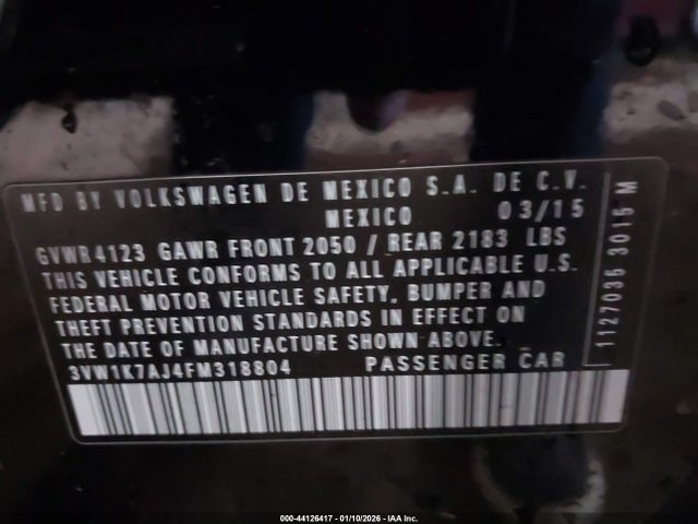 3VW1K7AJ4FM318804 Volkswagen Jetta 2.0l S