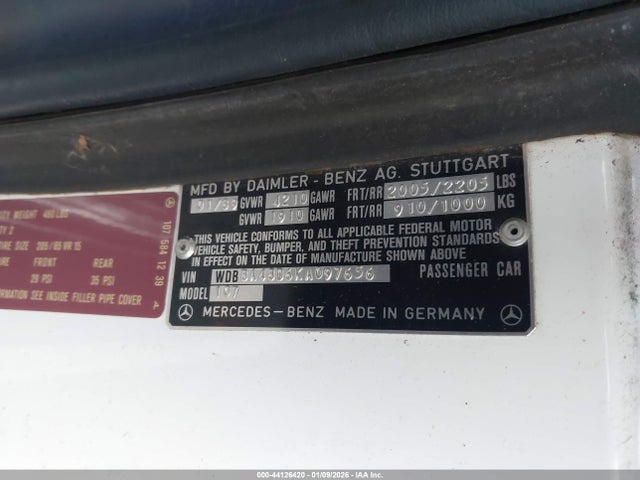 1989 MERCEDES-BENZ 560 WDBBA48D6KA097656 Photo 8