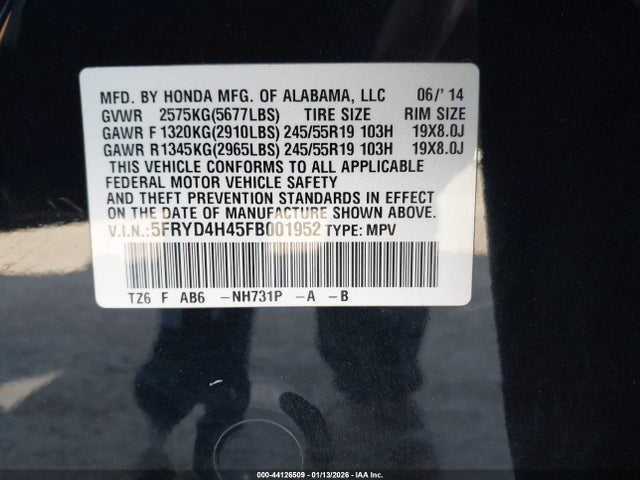 2015 ACURA MDX 5FRYD4H45FB001952 Photo 8