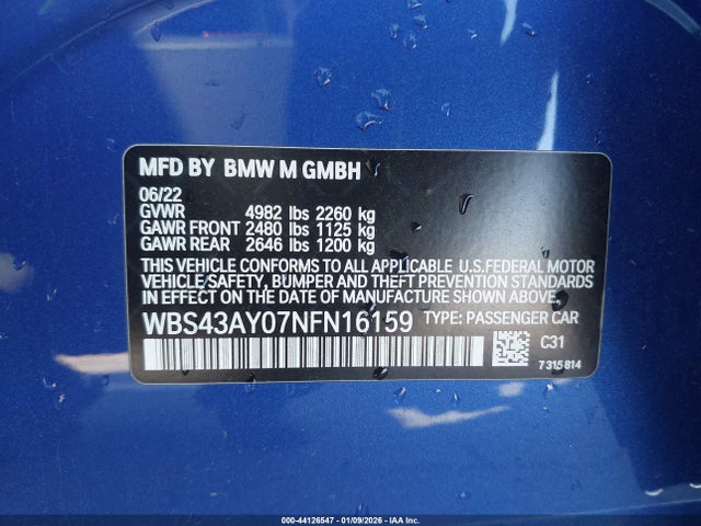 2022 BMW M3 WBS43AY07NFN16159 Photo 8