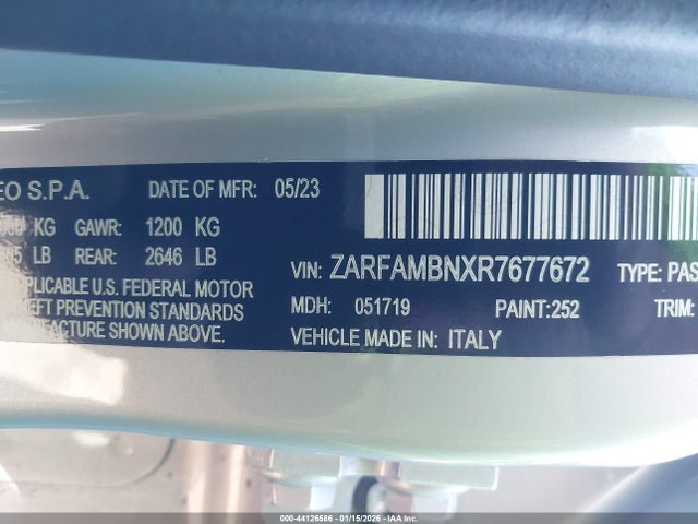 2024 ALFA ROMEO GIULIA ZARFAMBNXR7677672 Photo 8