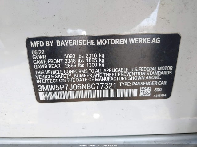 2022 BMW 3 SERIES 3MW5P7J06N8C77321 Photo 8