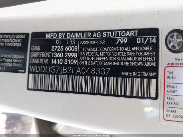 2014 Mercedes-benz S 63 Amg 4matic მანქანა იყიდება აუქციონზე, vin: WDDUG7JB2EA048337, აუქციონის ნომერი: 44126711