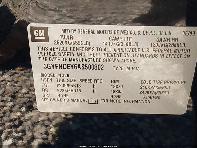 2010 CADILLAC SRX 3GYFNDEY6AS500802 Photo 8