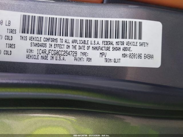 2012 JEEP GRAND CHEROKEE 1C4RJFCG0CC254729 Photo 8