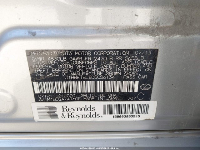 2013 LEXUS GS 350 JTHBE1BL8D5026134 Photo 8