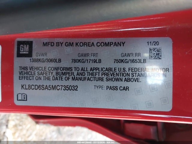 2021 CHEVROLET SPARK KL8CD6SA5MC735032 Photo 8