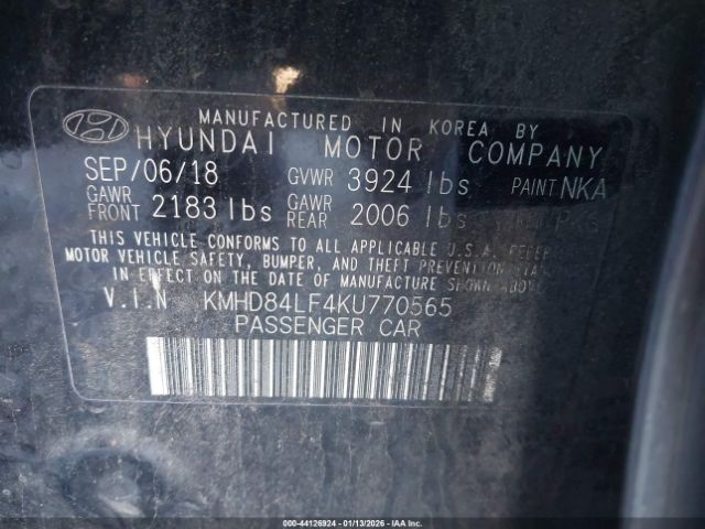 2019 HYUNDAI ELANTRA KMHD84LF4KU770565 Photo 8