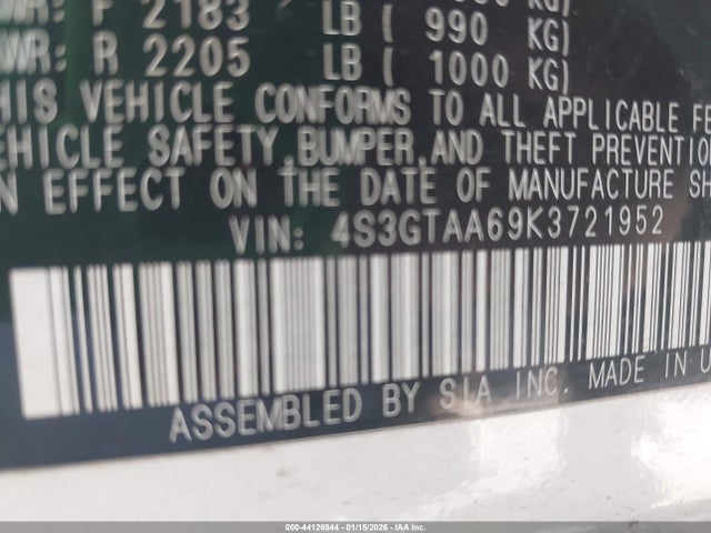 Subaru Impreza 2.0i 2019 4S3GTAA69K3721952 Image 9