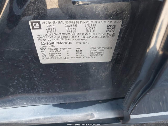 2012 CADILLAC SRX 3GYFNGE32CS580348 Photo 8