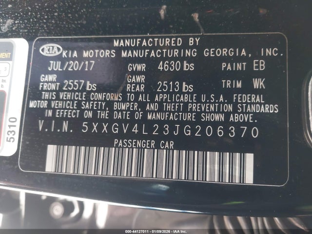 5XXGV4L23JG206370 KIA Optima Sx Turbo