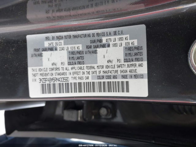 Продажа на аукционе авто 2024 Mazda Mazda3 2.5 S Select Sport, vin: 3MZBPABM5RM400590, номер лота: 44127056