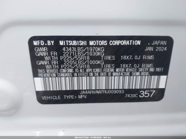 2024 MITSUBISHI OUTLANDER SPORT JA4ARVAW7RU009093 Photo 8