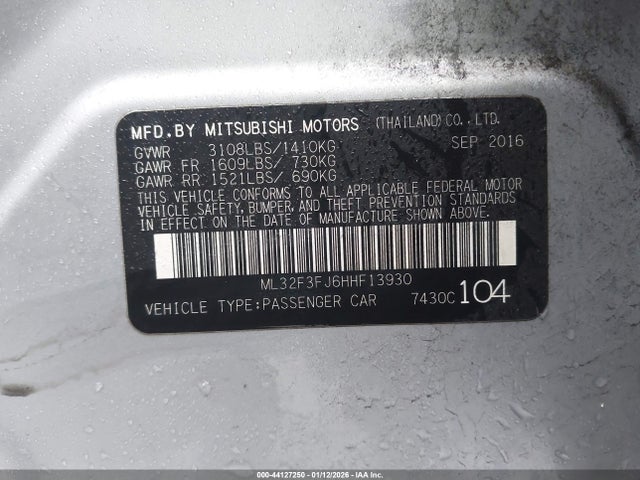 2017 MITSUBISHI MIRAGE G4 ML32F3FJ6HHF13930 Photo 8
