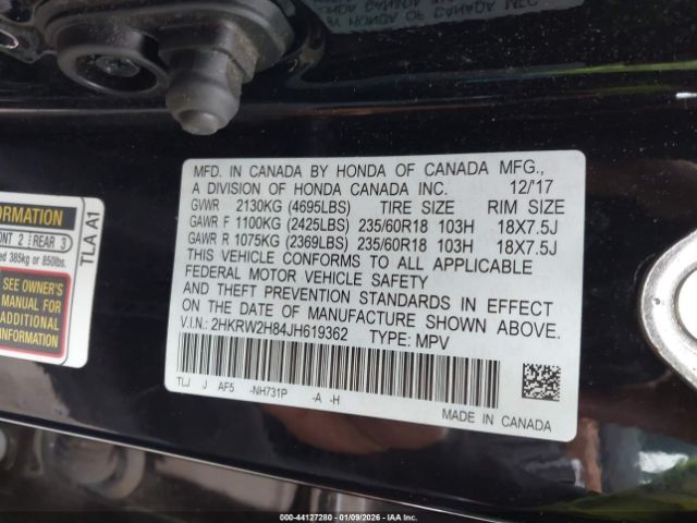 2018 HONDA CR-V 2HKRW2H84JH619362 Photo 8
