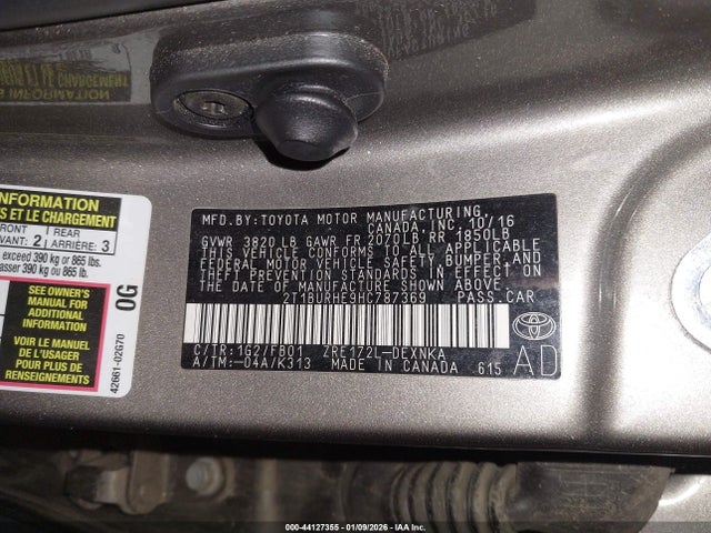 2T1BURHE9HC787369 Toyota COROLLA LE