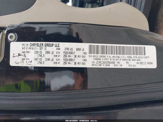 Продажа на аукционе авто 2013 Chrysler Town & Country Touring, vin: 2C4RC1BG4DR564096, номер лота: 44127371
