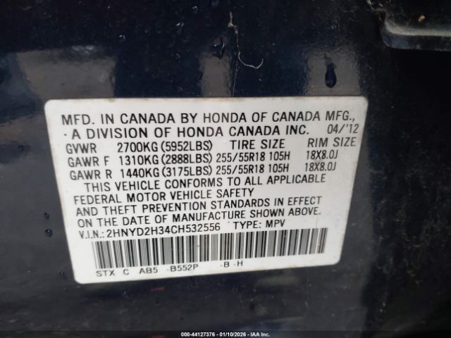2012 ACURA MDX 2HNYD2H34CH532556 Photo 8