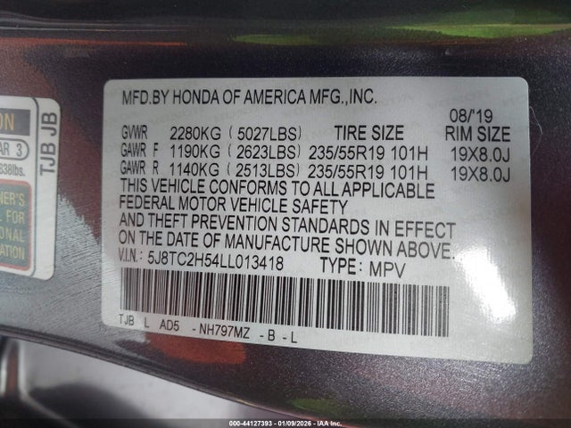 Acura Rdx Technology 2020 5J8TC2H54LL013418 Image 9