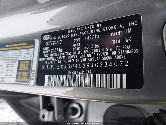 5XXGU4L39JG234072 KIA OPTIMA EX