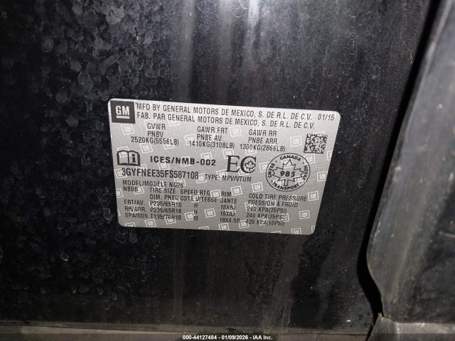 2015 CADILLAC SRX 3GYFNEE35FS587108 Photo 8