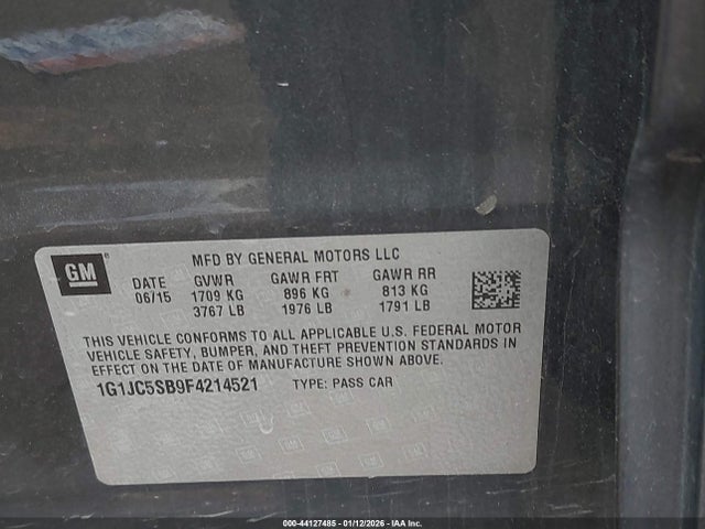1G1JC5SB9F4214521 Chevrolet SONIC LT