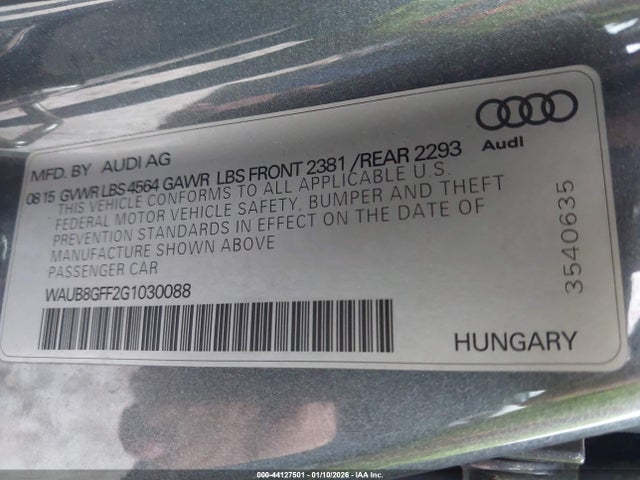 2016 AUDI A3 WAUB8GFF2G1030088 Photo 8