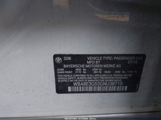 BMW 328 Xi Sulev 2016 WBA8E3G53GNU38710 Image 9