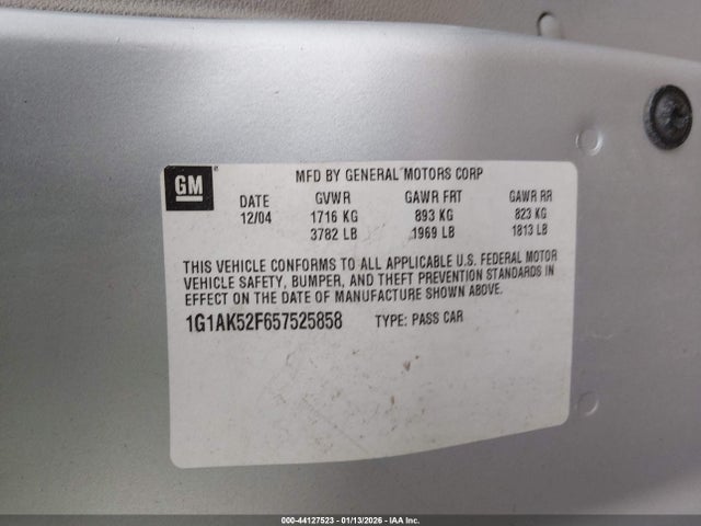 2005 CHEVROLET COBALT 1G1AK52F657525858 Photo 8